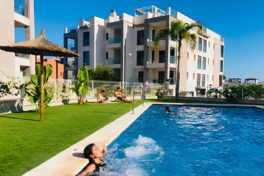 Valentino Golf apartment building and pool